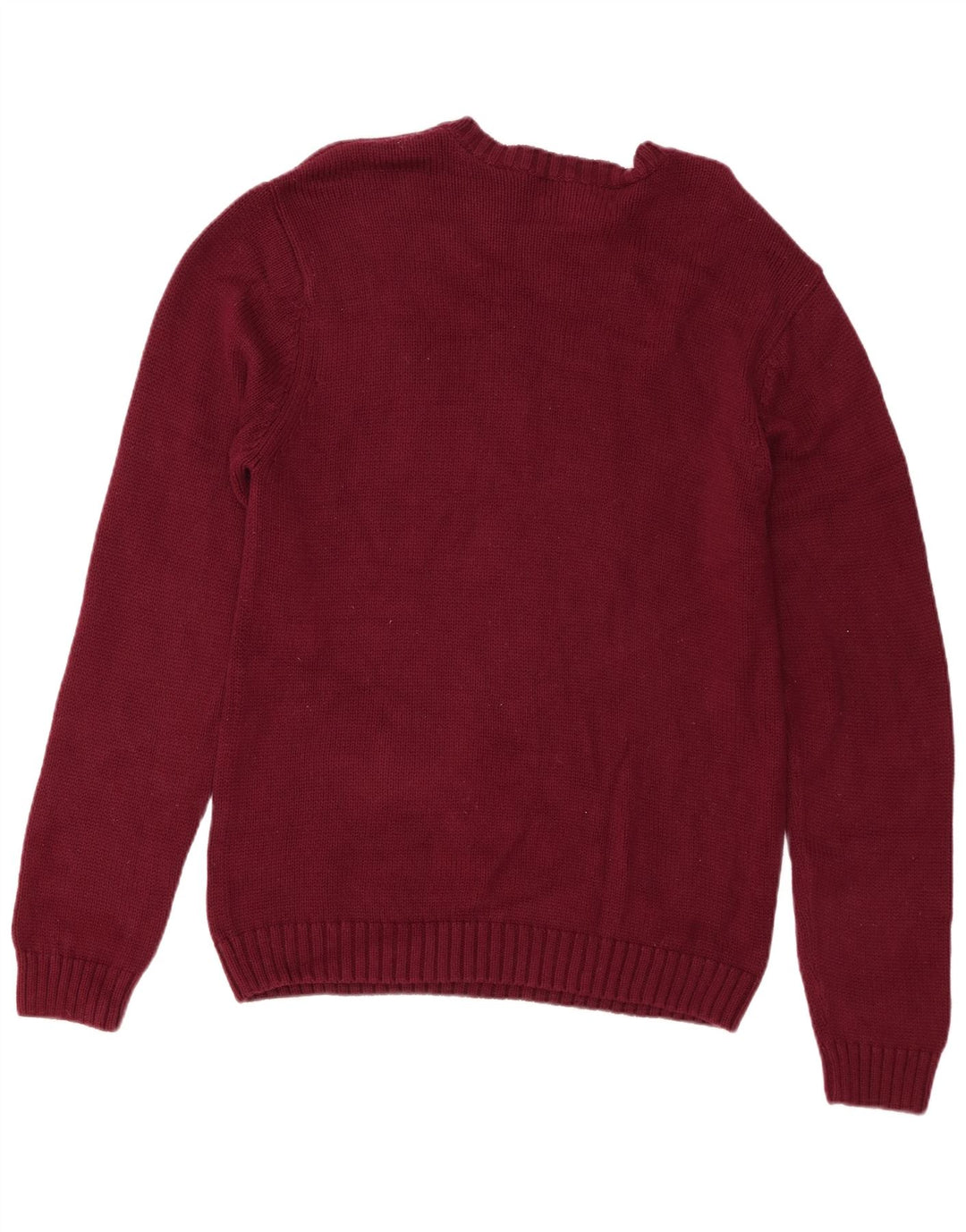 Chaps Herren-Pullover mit Rundhalsausschnitt, reguläre Passform, mittlere Burgunderrote Baumwolle