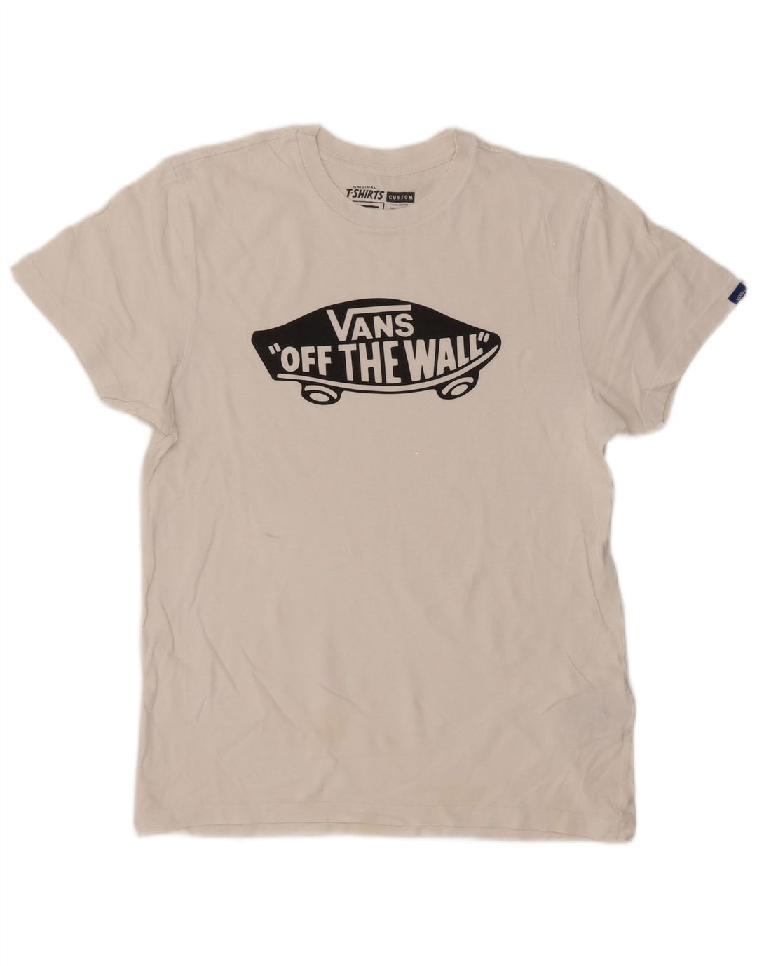 Vans Herren Custom Fit Grafik-T-Shirt-Oberteil aus mittelweißer Baumwolle