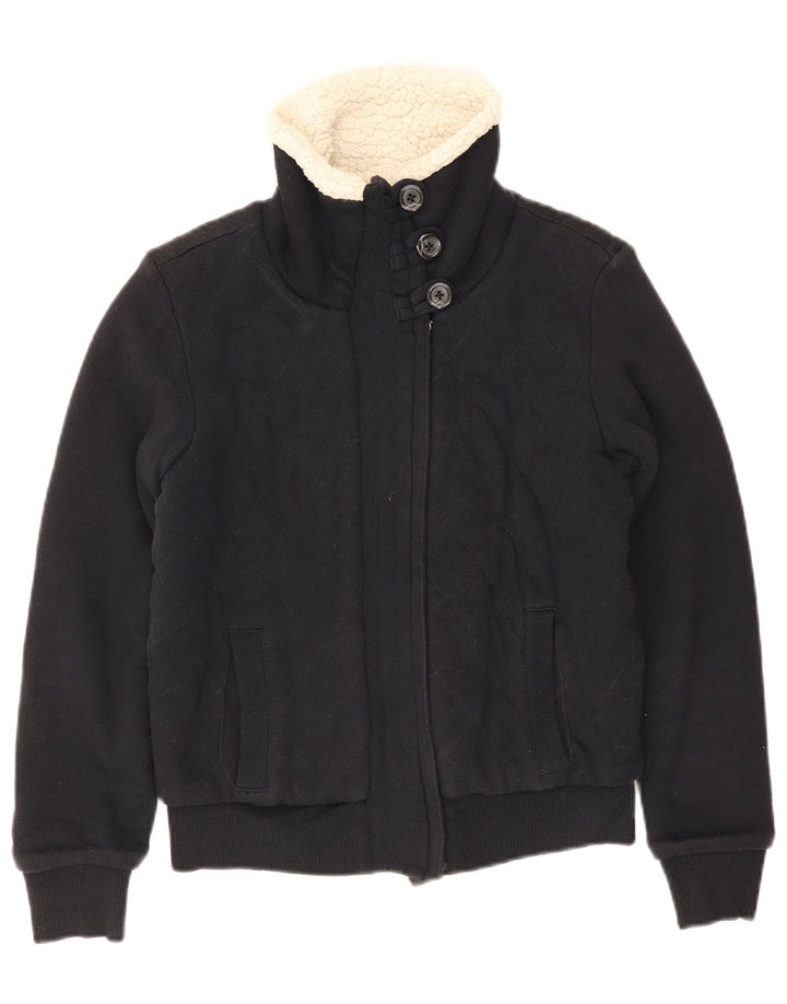 Gap Damen Bomber Sherpa Jacke UK 10 Small Marineblau Baumwolle