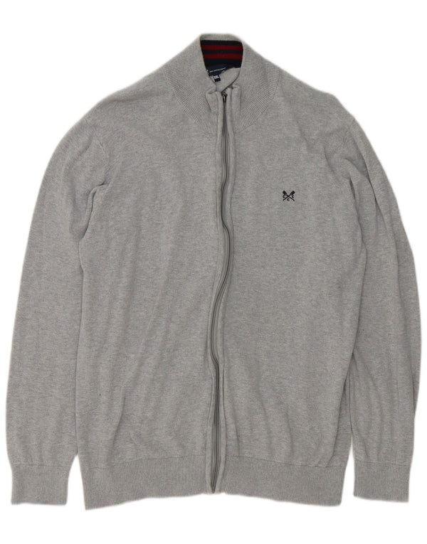 Crew Clothing Herren-Cardigan, 2XL, grau meliert, Baumwolle