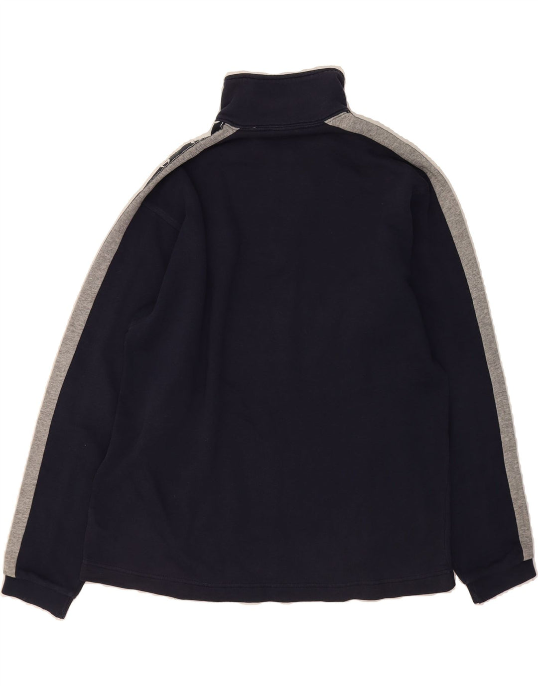 CHAMPION Mens Zip Neck Sweatshirt Jumper Medium Navy Blue Colourblock Vintage Champion and Second-Hand Champion from Messina Hembry 
