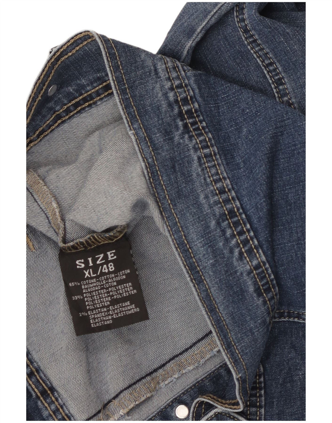 VINTAGE Damen Jeansjacke UK 18 XL Blaue Baumwolle