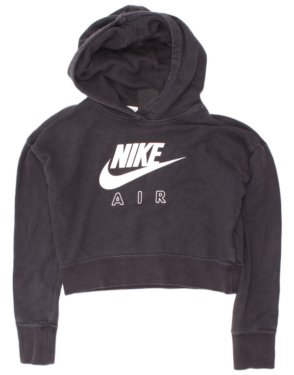 Nike Mädchen Crop Graphic Standard Fit Hoodie Pullover 10–11 Jahre Medium Schwarz