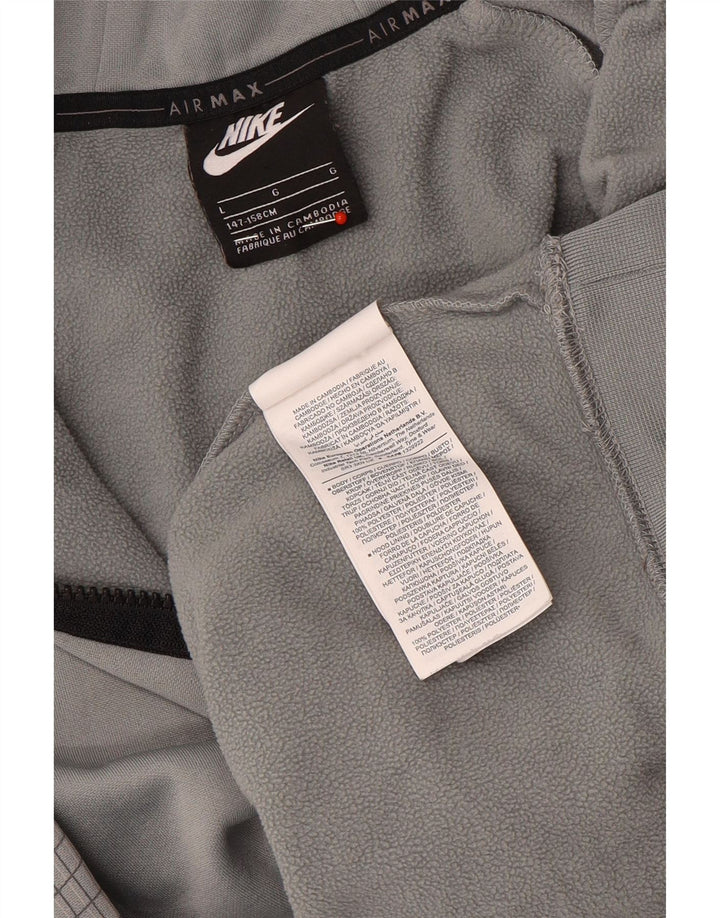 NIKE Kapuzenpullover mit Grafik für Jungen, 12–13 Jahre, groß, grau kariert, Polyester