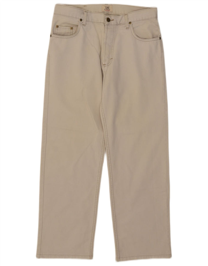 Lee Herren Chicago Straight Jeans W32 L27 Off White Cotton