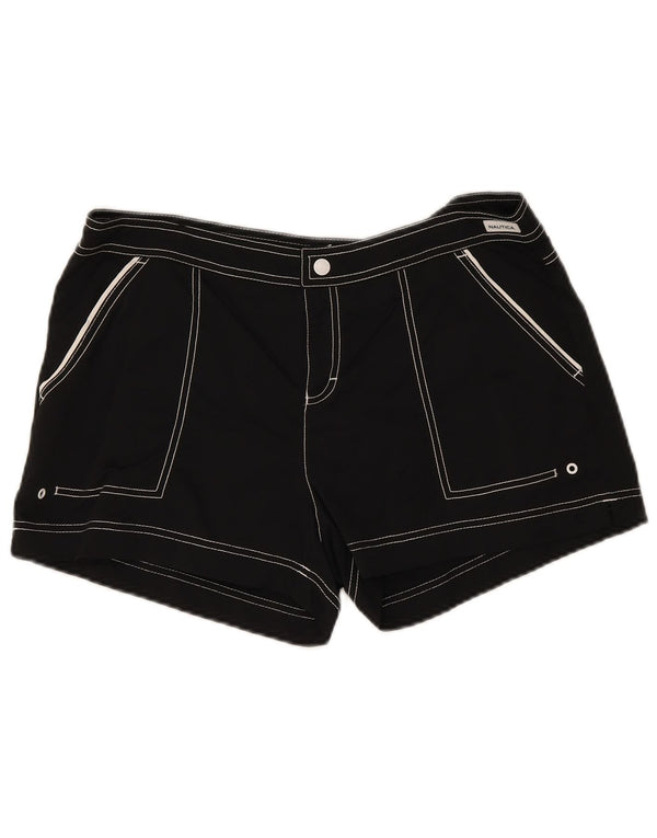 Nautica Damen Badeshorts UK 16 Large Schwarz Nylon