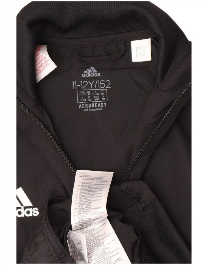 Adidas Jungen Aeroready Trainingsanzug Top Jacke 11–12 Jahre, schwarzes Polyester
