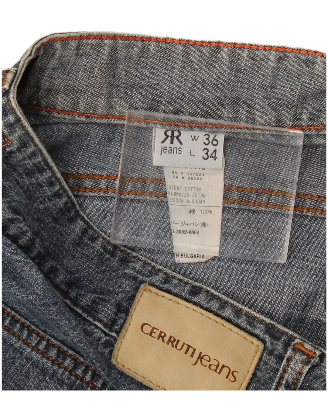 CERRUTI Herren Straight Jeans W36 L29 Blaue Baumwolle