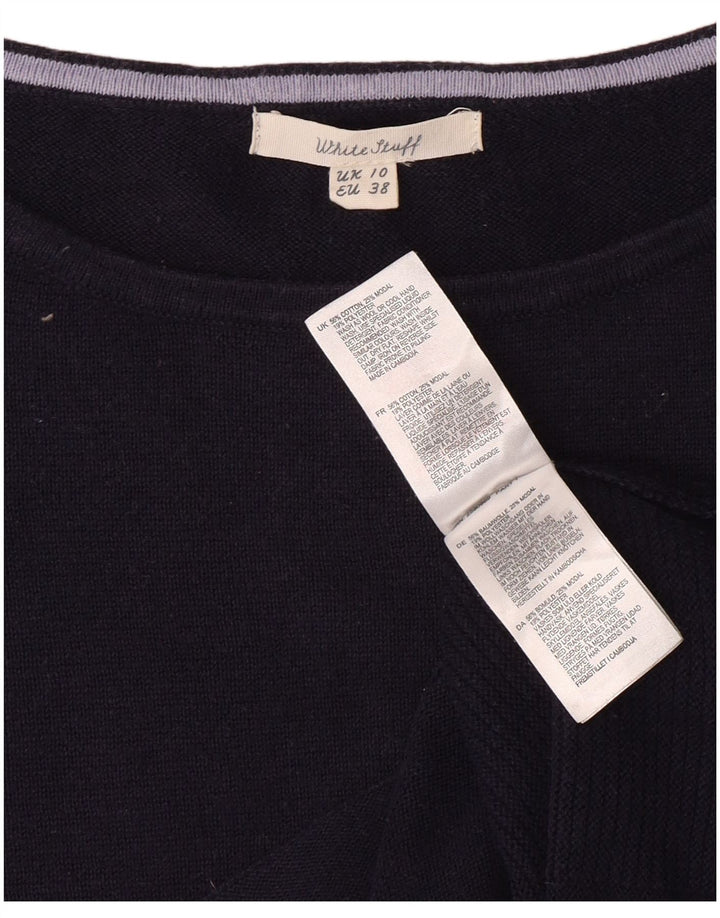 WHITE STUFF Damen-Pullover mit U-Boot-Ausschnitt, Gr. 10, Marineblau