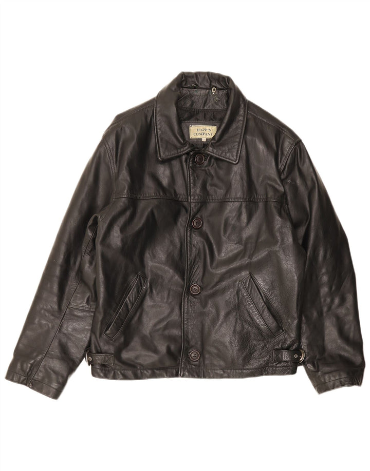 Vintage Herren Lederjacke IT 50 Großes schwarzes Leder