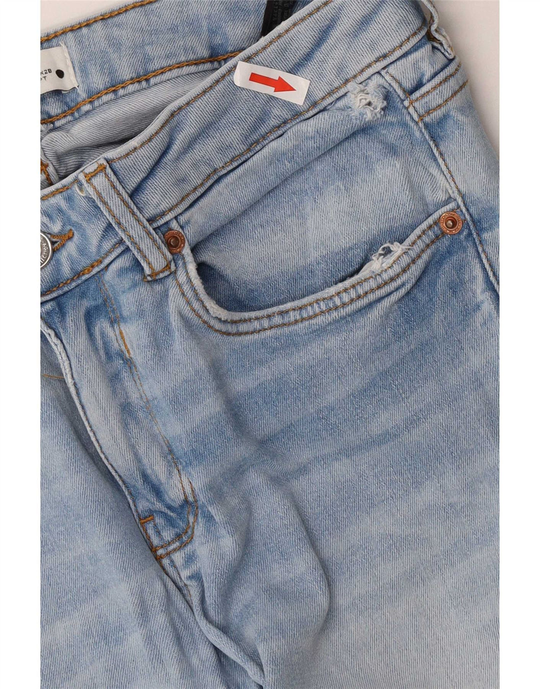Zara Damen Slim Jeans EU 38 Small W28 L27 Blaue Baumwolle