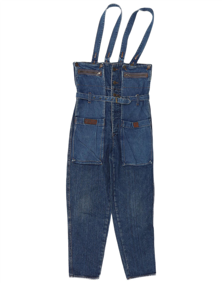 Vintage Damen Denim Jumpsuit UK 10 Small Blue