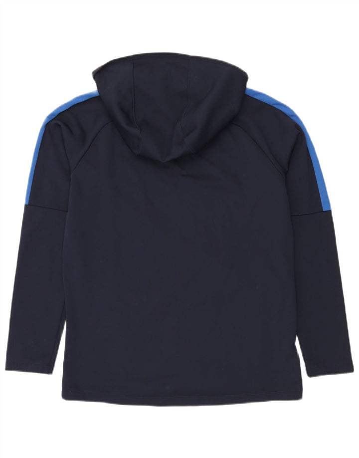 NIKE Herren-Dri-Fit-Hoodie-Pullover, mittelblaues Farbblock-Polyester
