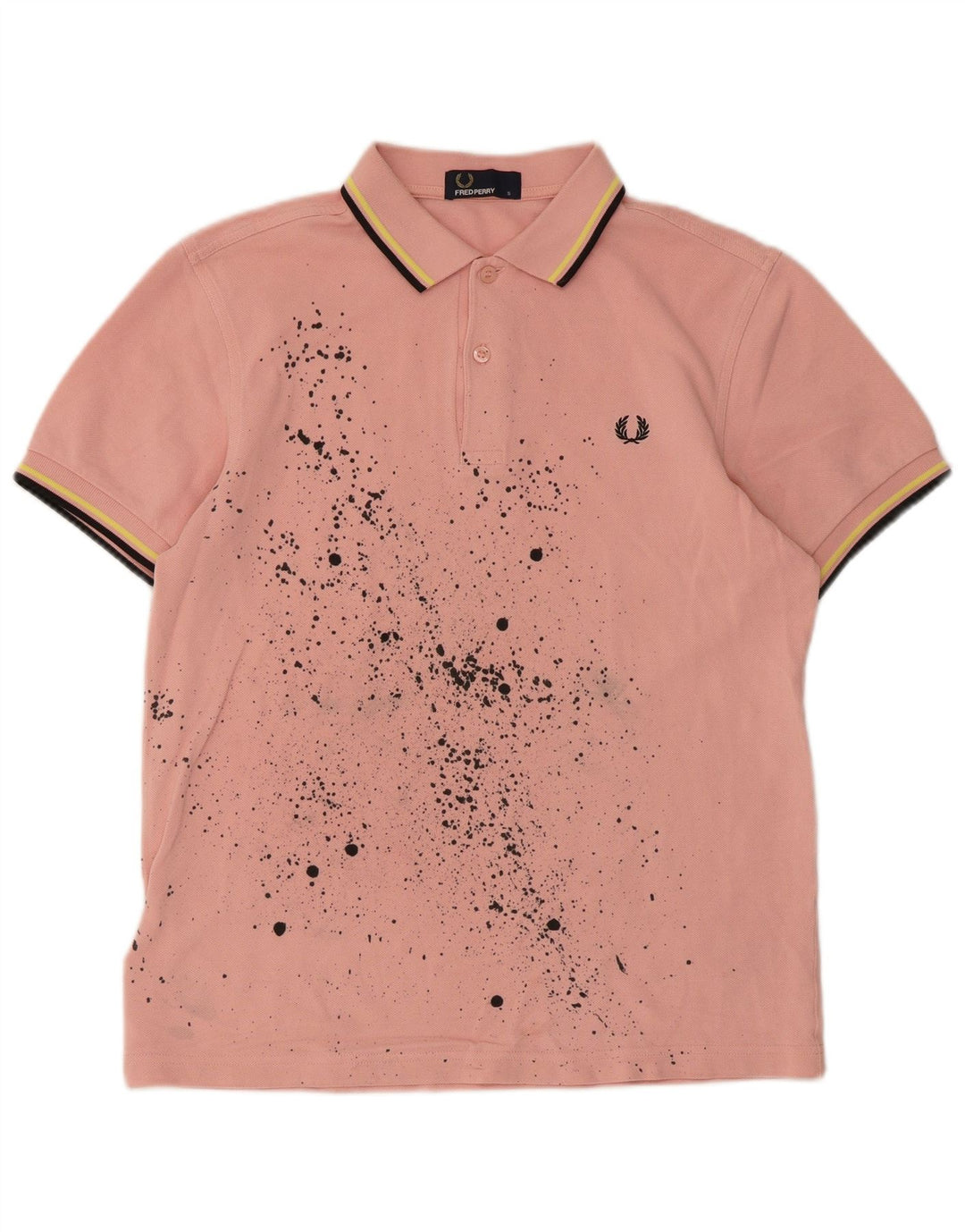 Fred Perry Herren-Poloshirt, klein, rosa Batik-Baumwolle