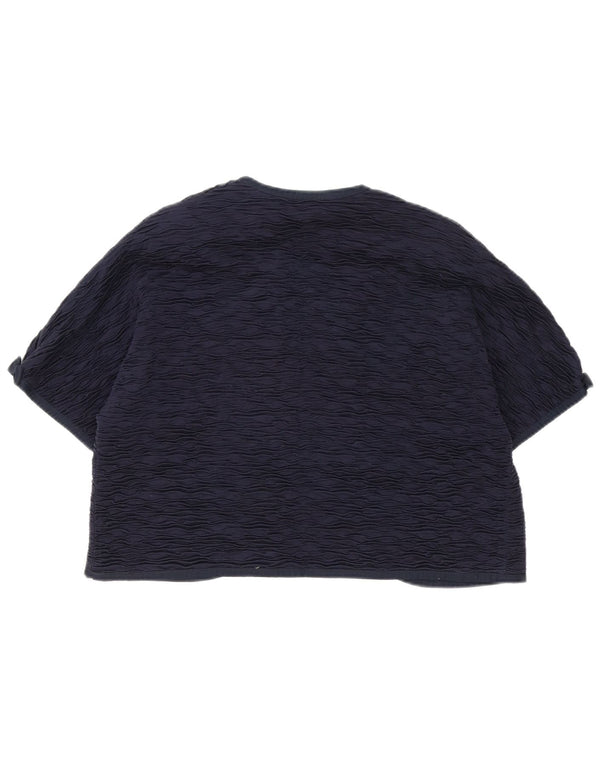 Liola Damen Kurzarm-Bolero-Oberteil, offen, IT 52, 2XL, Marineblau, Baumwolle