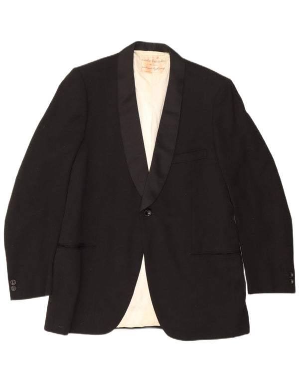Vintage Herren 1 Knopf Blazer Jacke UK 40 Large Schwarz