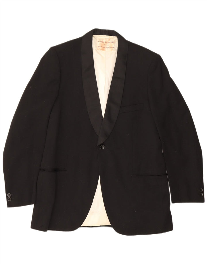 Vintage Herren 1 Knopf Blazer Jacke UK 40 Large Schwarz