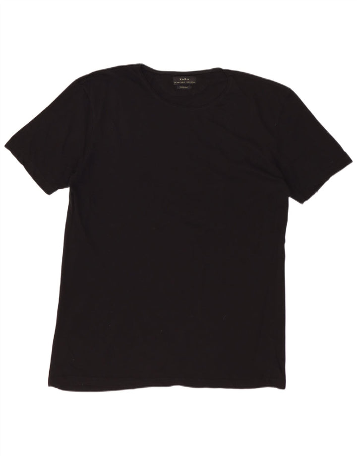 ZARA Herren Easy Fit T-Shirt Top Large Schwarz