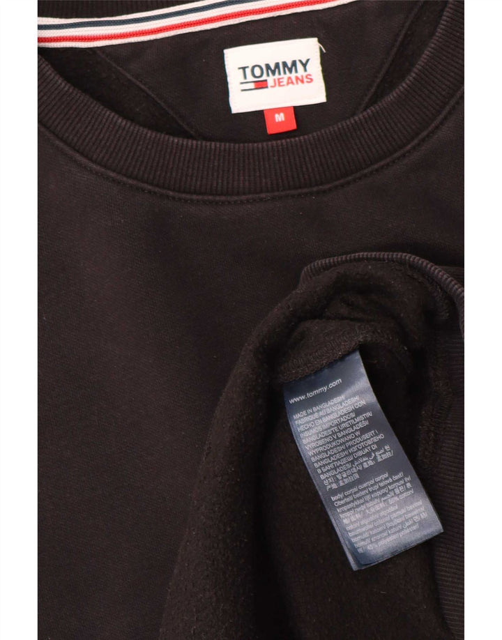 Tommy Hilfiger Damen-Sweatshirt-Pullover UK 14 Mittelschwarze Baumwolle