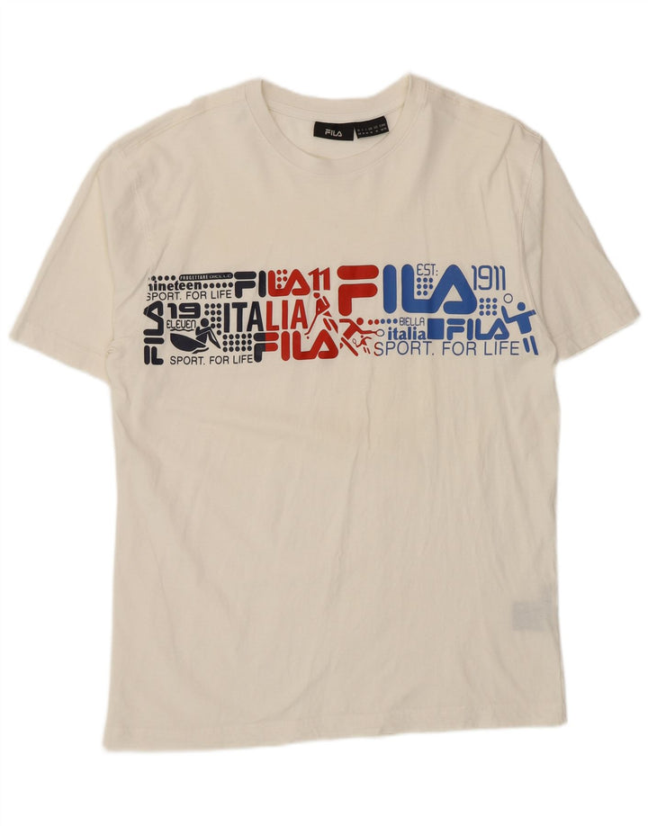 Fila Herren-T-Shirt mit Grafik, mittelweiße Baumwolle