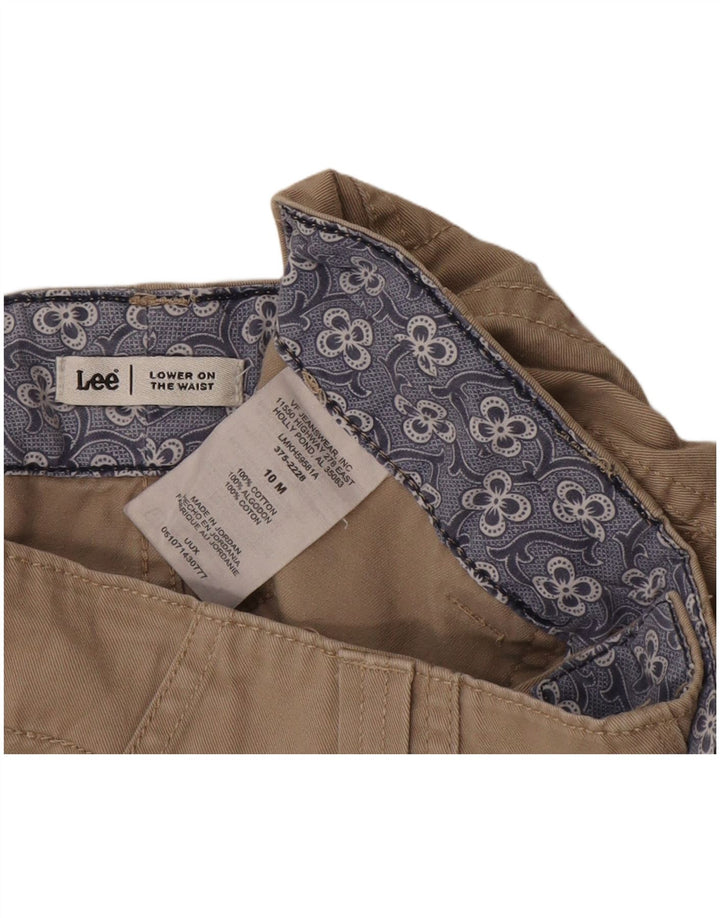 Lee Damen Cargoshorts US 10 Large W34 Beige Baumwolle
