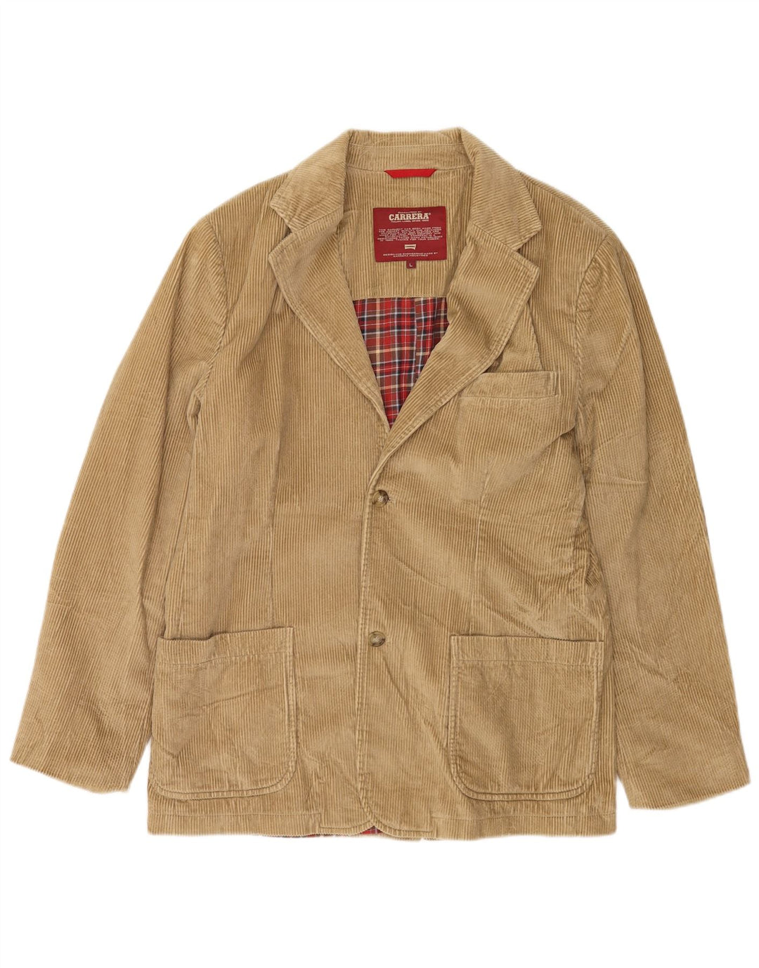 Carrera Herren-Blazer aus Cord mit 2 Knöpfen, Gr. 40, Beige