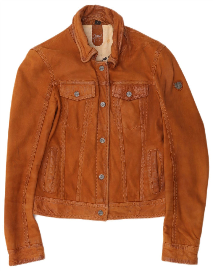 Gypsy Damen Lederjacke UK 10 Small Braun