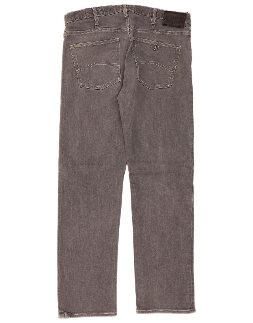 Armani Damen Regular Straight Jeans W34 L32 Graue Baumwolle