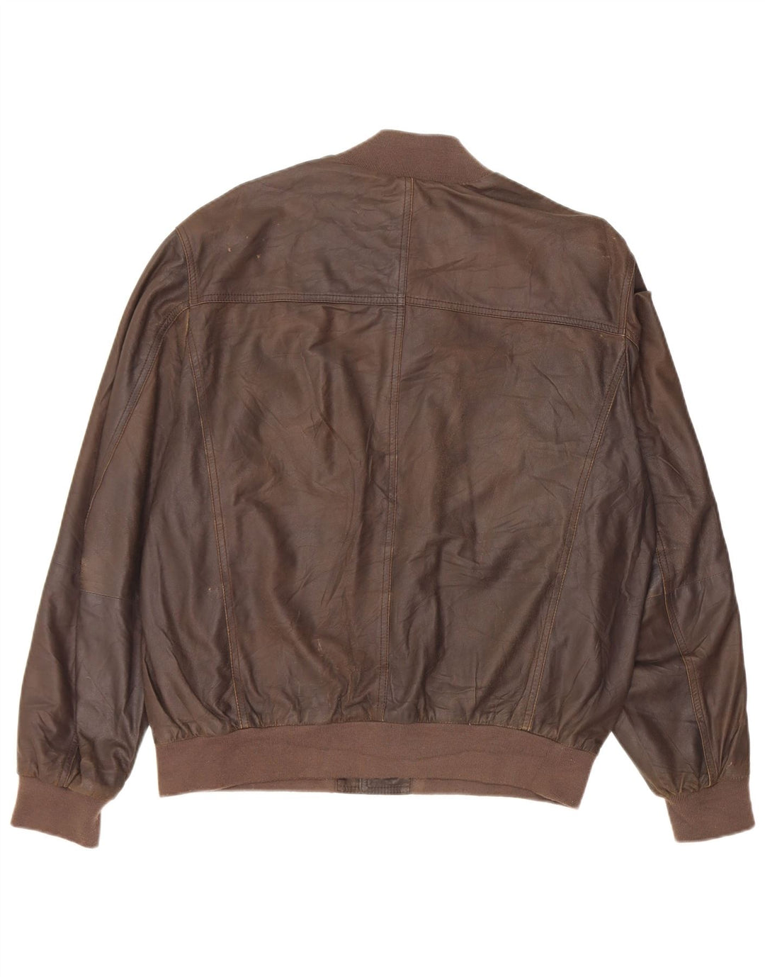 Gimo's Herren Bomber-Lederjacke UK 38 Mittelbraunes Leder