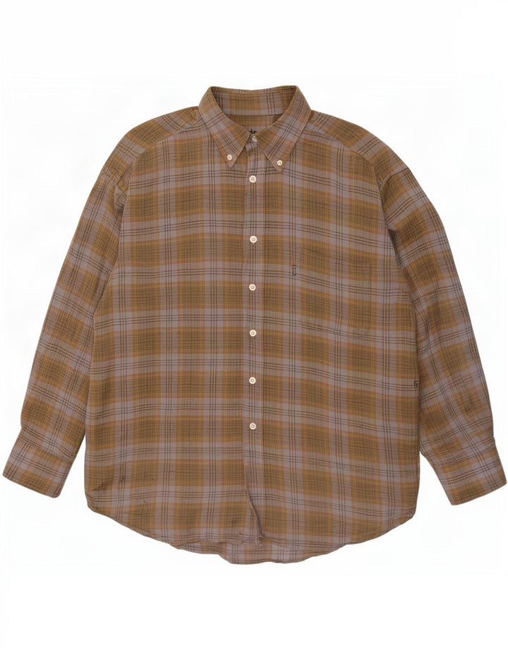 Barbour Herren-Flanellhemd, groß, Khaki, kariert, Baumwolle