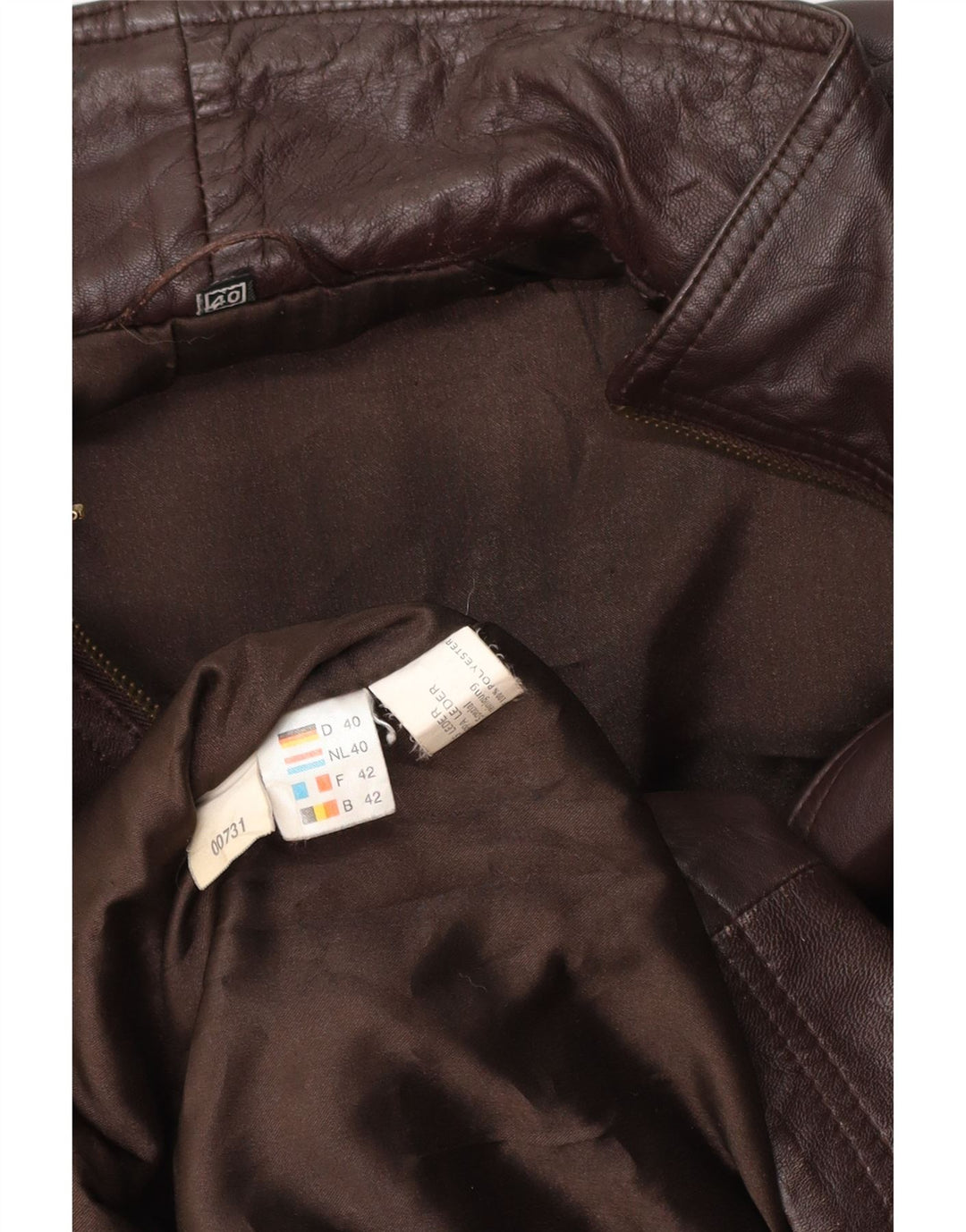 VINTAGE Damen Übergroßer Ledermantel EU 40 Mittelbraunes Leder