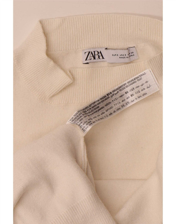 Übergroßer Pullover mit Rollkragen für Damen von Zara, Gr. 10, Größe S, weiße Viskose