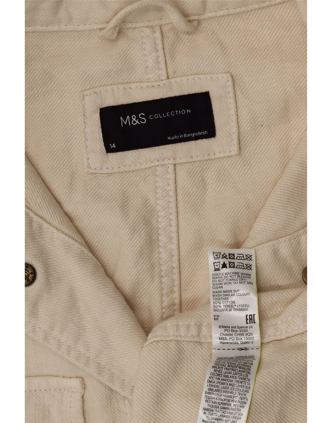 Marks & Spencer Damen Utility-Jacke UK 14 Large Beige Baumwolle