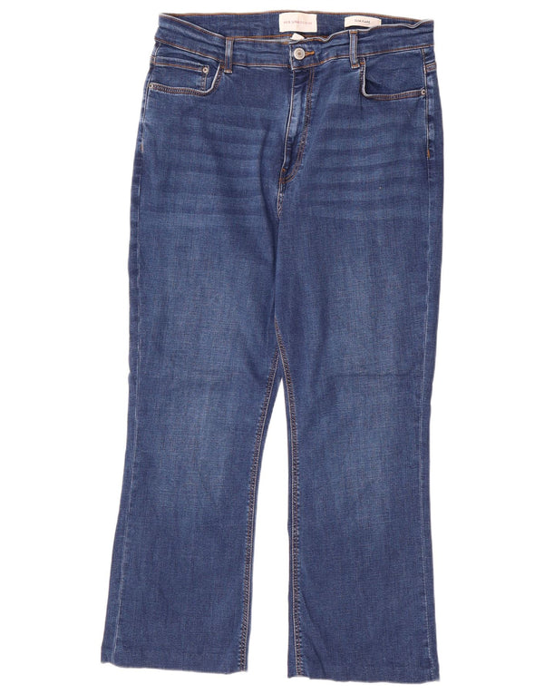 Marks & Spencer Damen Crop Slim Flared Jeans UK 16 Large W32 L25 Blau