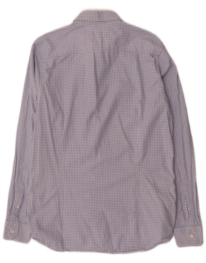 Ted Baker Herrenhemd, Größe 3, mittelblaue Gingham-Baumwolle