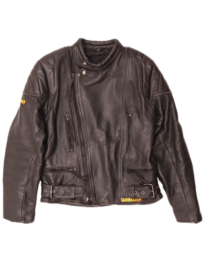 Garibaldi Herren-Motorrad-Leder-Racer-Jacke, EU 40, mittelschwarz