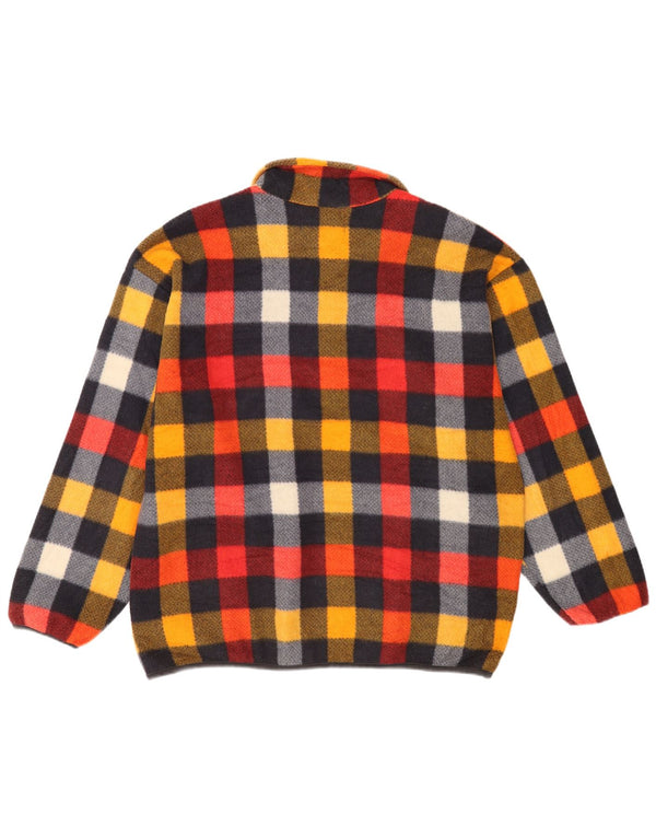 El Charro Herren-Fleecepullover mit Reißverschluss, XL, mehrfarbig, kariert, Polyester