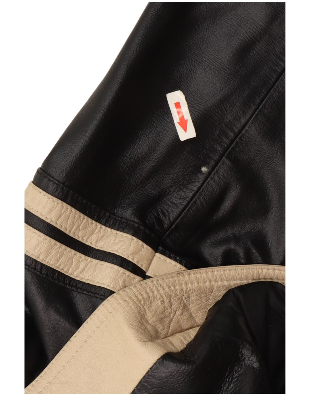 Vintage Damen Lederjacke IT 48 XL Schwarz Colourblock