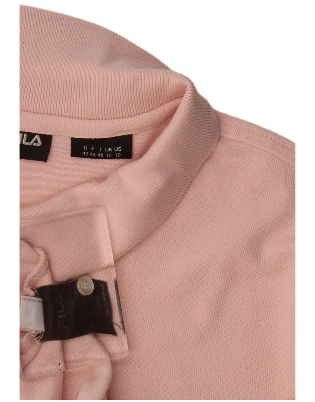 Fila Damen Poloshirt UK 16 Large Rosa Baumwolle