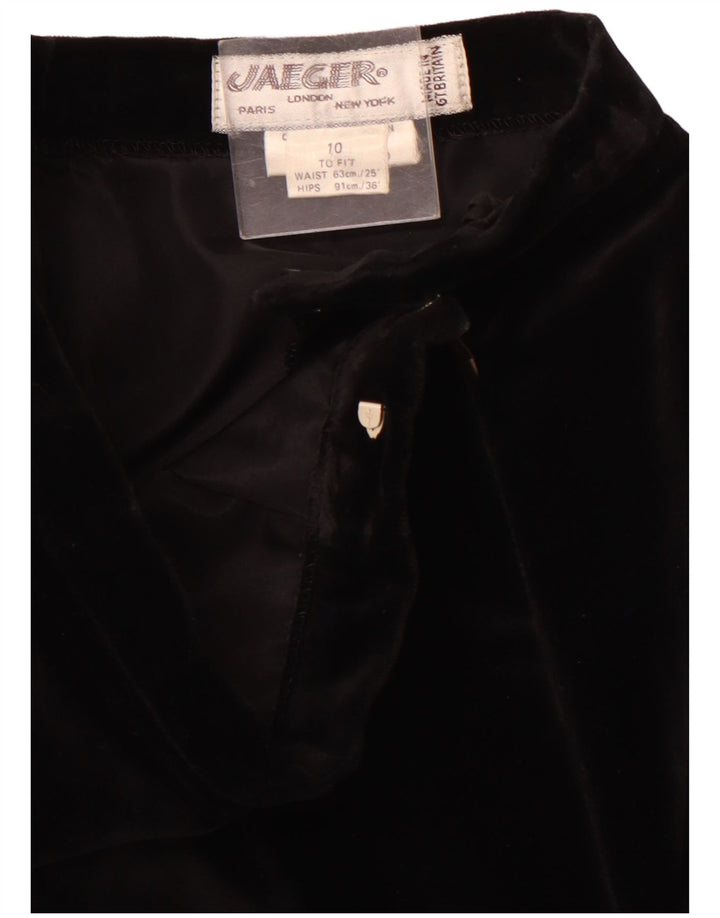 JAEGER Damen Maxirock mit hoher Taille, UK 10, Größe S, W24, schwarze Baumwolle