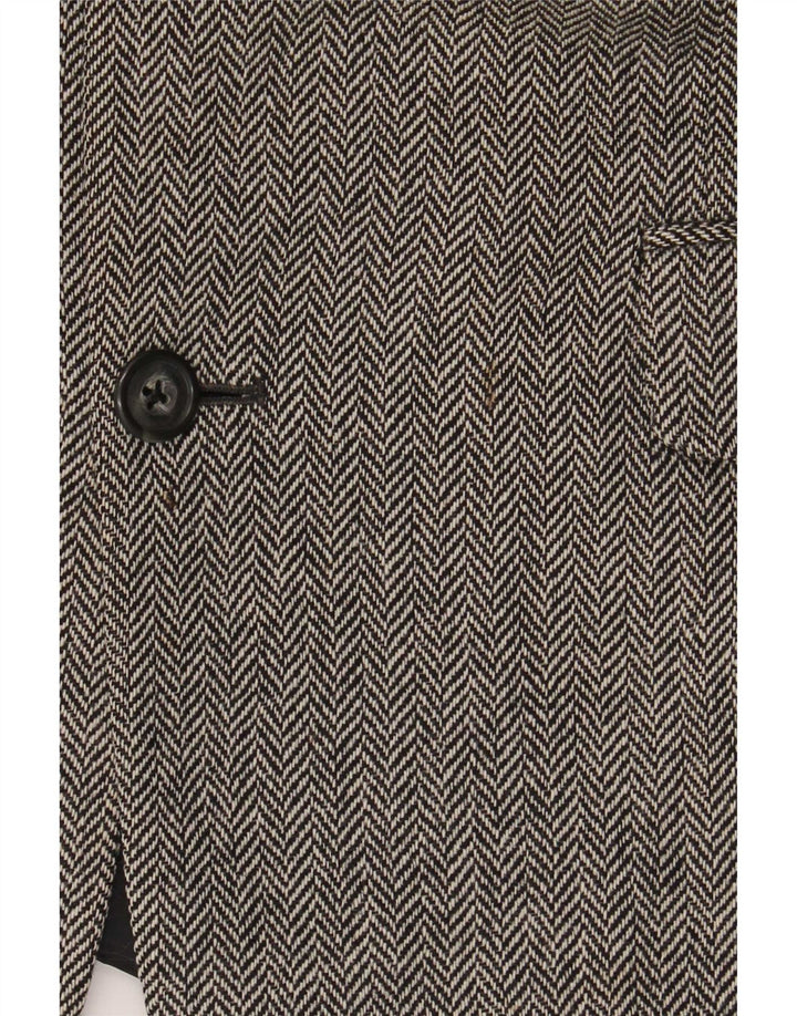 Marks & Spencer Herren-Blazer mit 2 Knöpfen, Gr. 42, groß, grau, Fischgrätenmuster