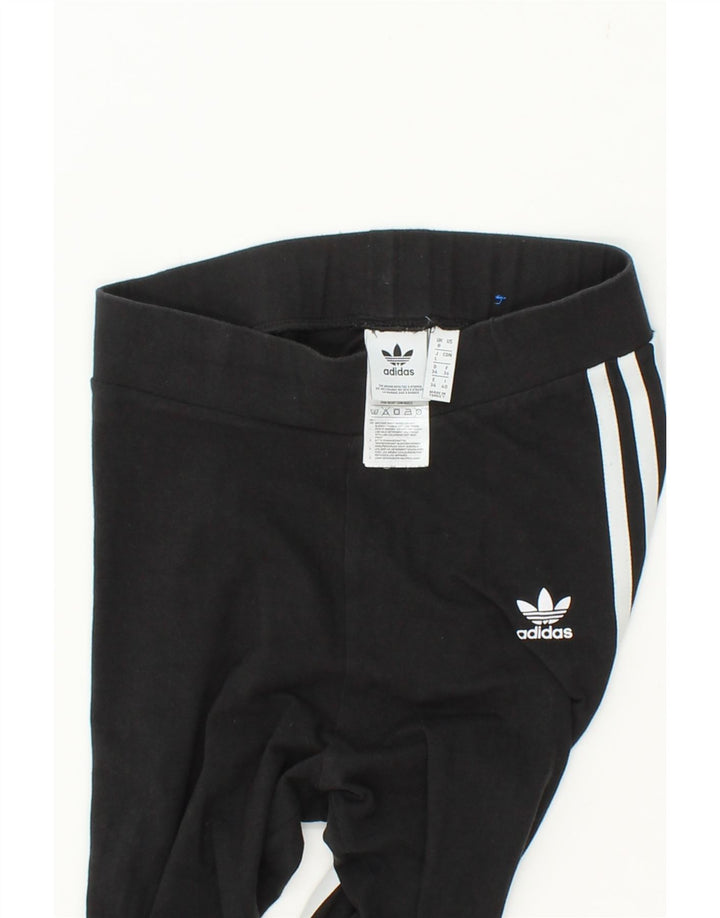ADIDAS Womens Leggings UK 8 Small Black Cotton Vintage Adidas and Second-Hand Adidas from Messina Hembry 