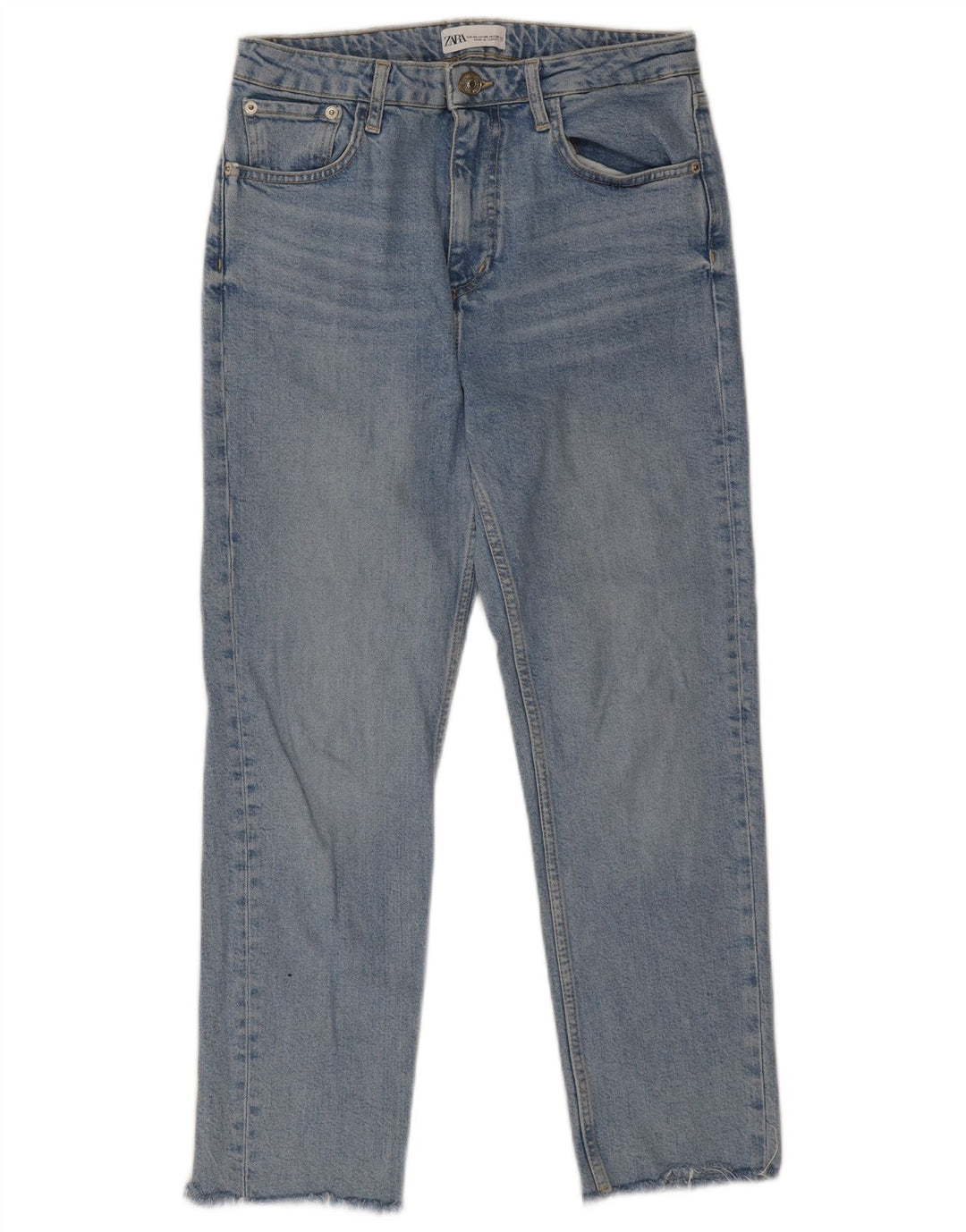 Zara Damen Straight Jeans EU 40 Medium W30 L26 Blaue Baumwolle