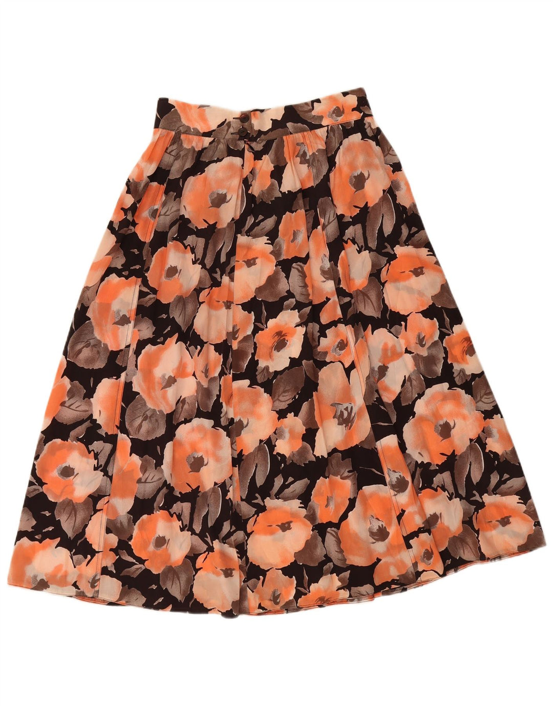 Vintage Damen ausgestellter Rock W28 Medium Orange Floral