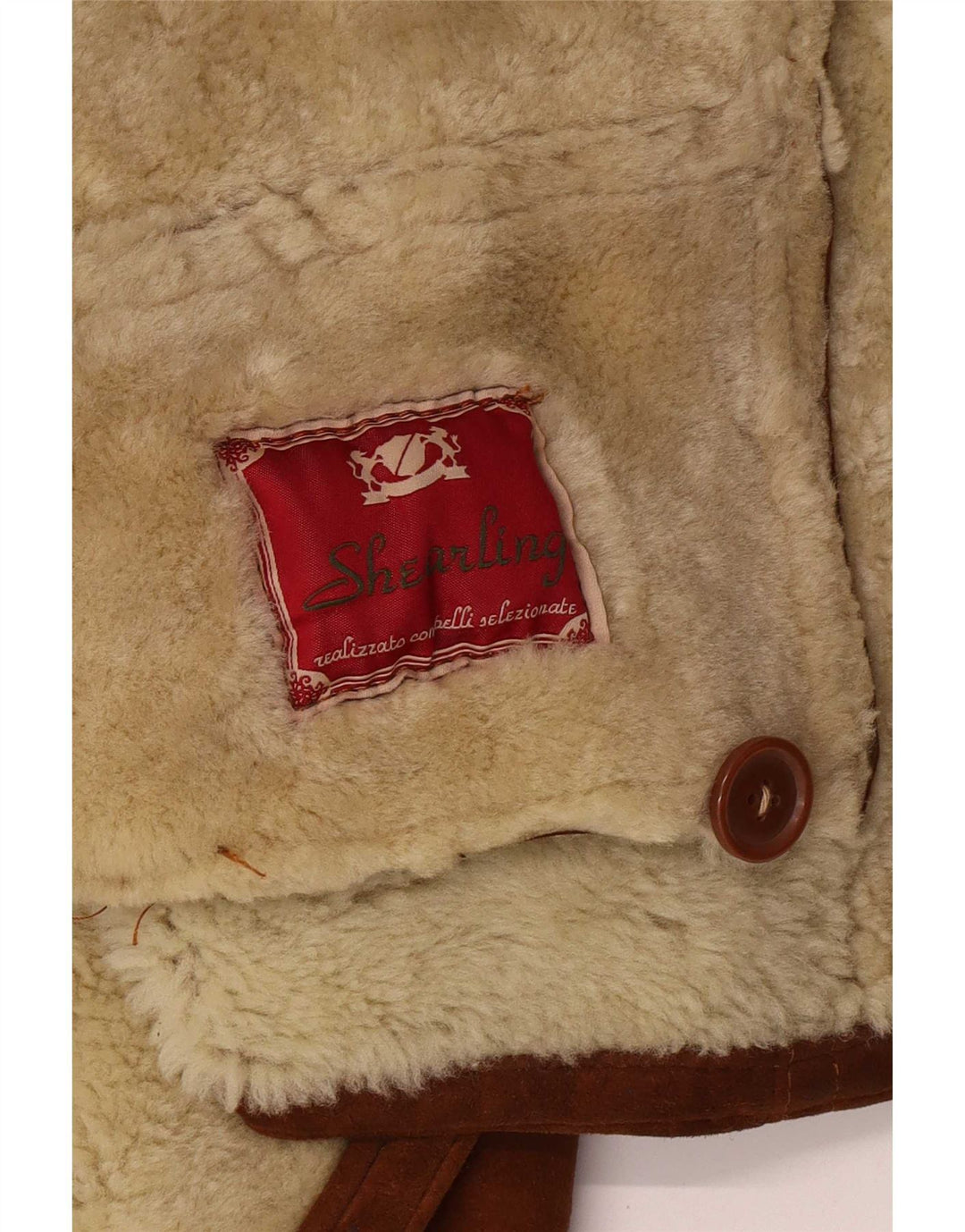 Vintage Herren Shearling Jacke UK 36 Small Brown