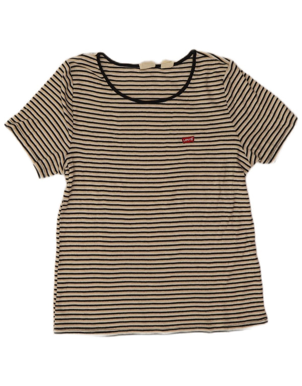 Levi's Damen T-Shirt Top UK 18 XL Mehrfarbig gestreift