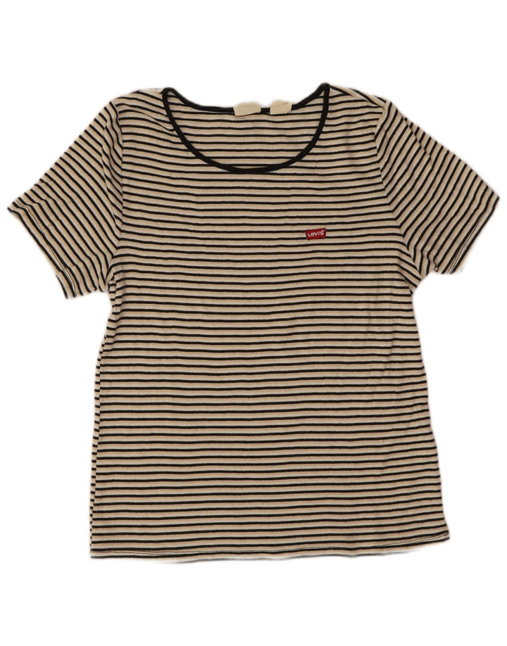 Levi's Damen T-Shirt Top UK 18 XL Mehrfarbig gestreift