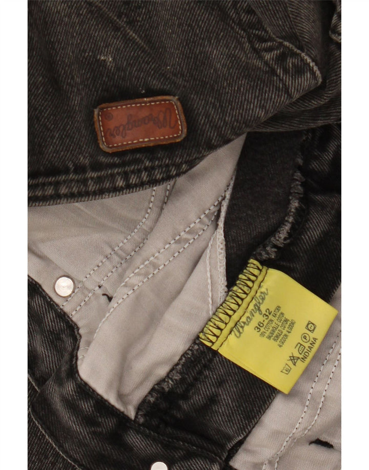 WRANGLER Herren Indiana Straight Jeans W36 L28 Schwarze Baumwolle