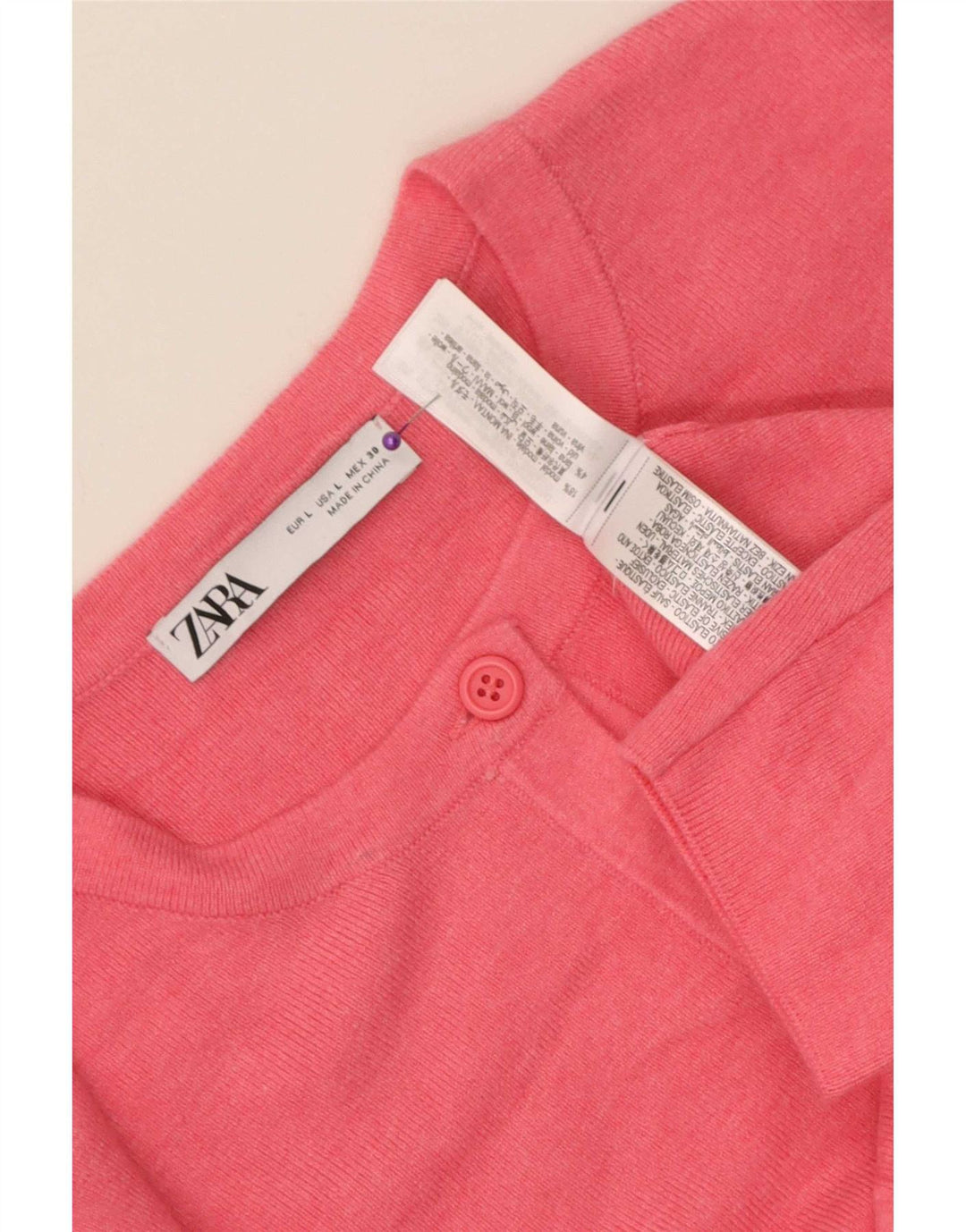 Zara Damen-Cardigan-Pullover UK 14 Large Pink Modal