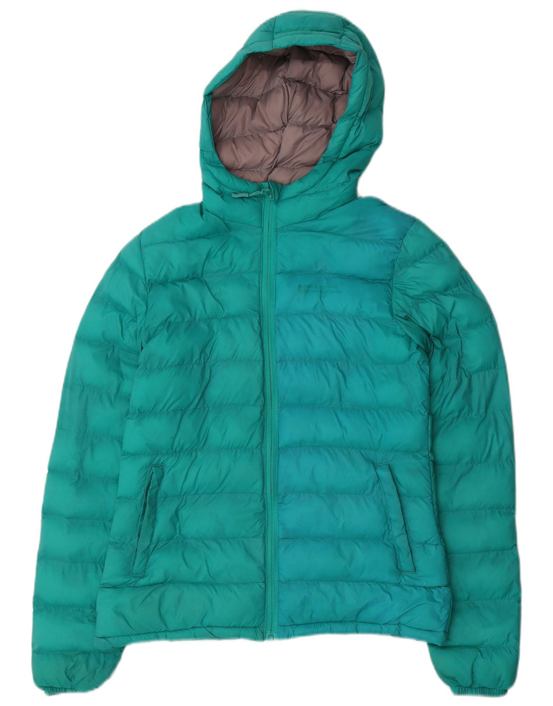 Mountain Warehouse Wattierte Damenjacke mit Kapuze, Größe S, Grün, Farbblock